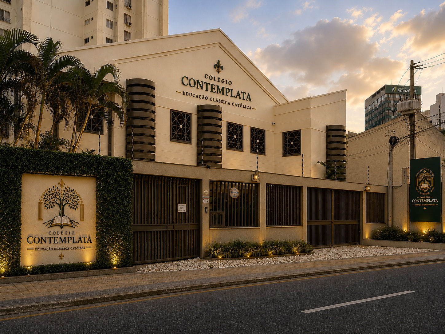 Fachada do Colégio Contemplata na Avenida Governador José Malcher, 80, em Belém
